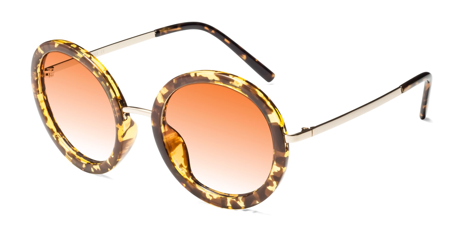 Angle of Bloom in Transparent Tortoise with Orange Gradient Lenses