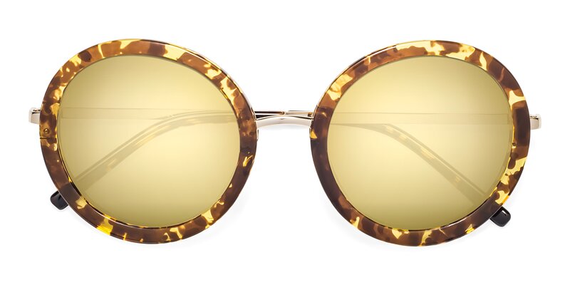 Bloom - Transparent Tortoise Flash Mirrored Sunglasses