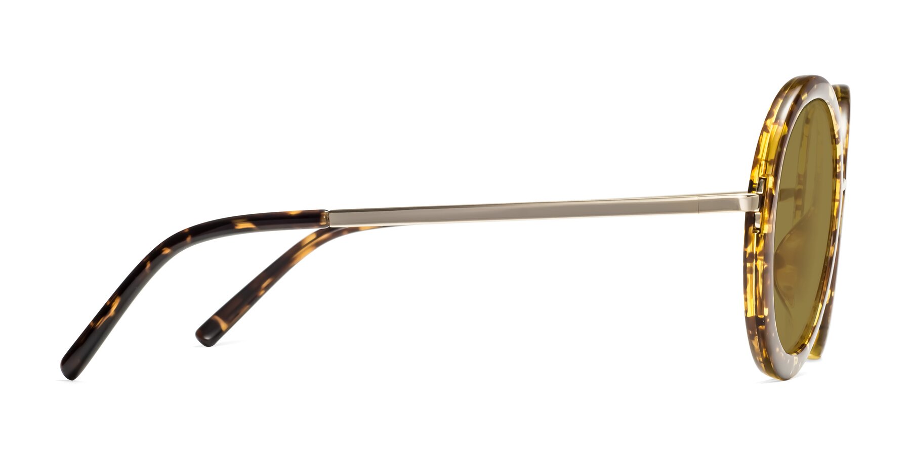 Side of Bloom in Transparent Tortoise with Brown Polarized Lenses