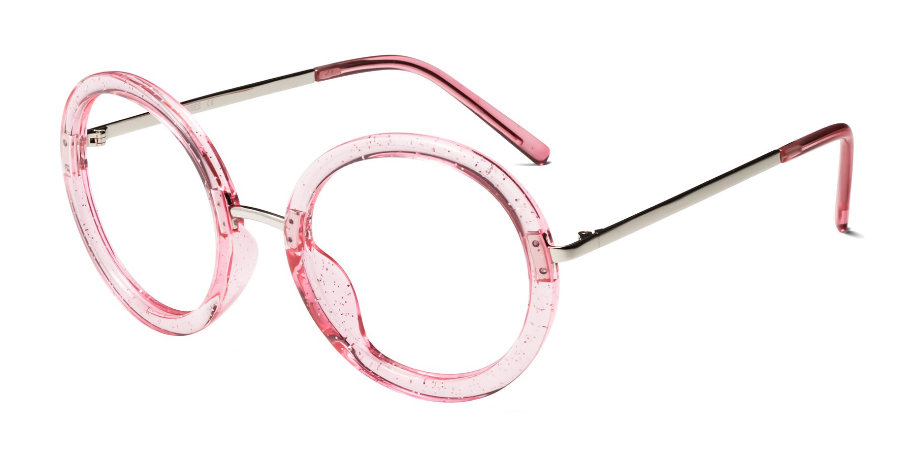 Angle of Bloom in Transparent Pearl Pink with Clear Eyeglass Lenses