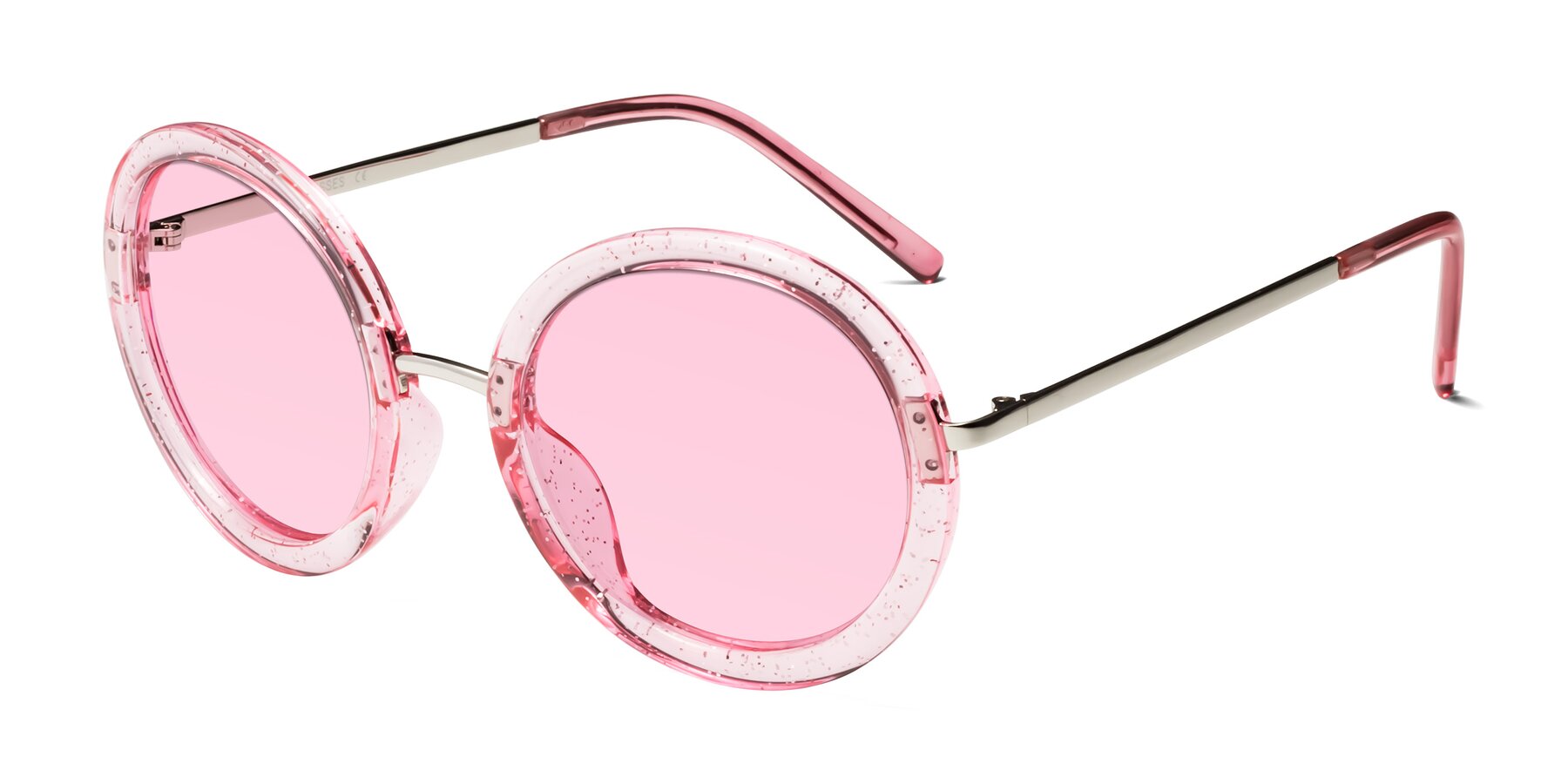 Angle of Bloom in Transparent Pearl Pink with Light Pink Tinted Lenses