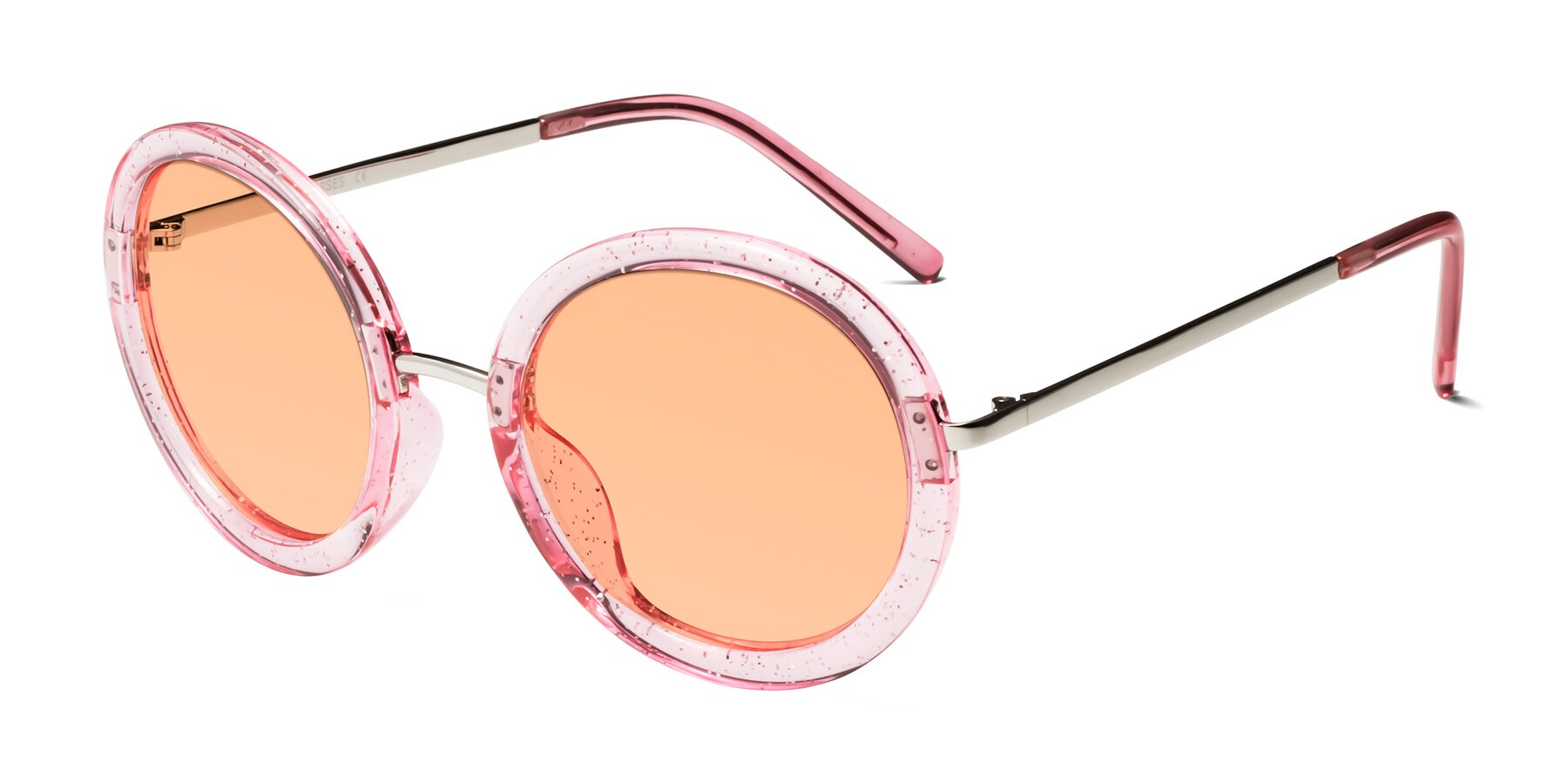 Angle of Bloom in Transparent Pearl Pink with Light Orange Tinted Lenses