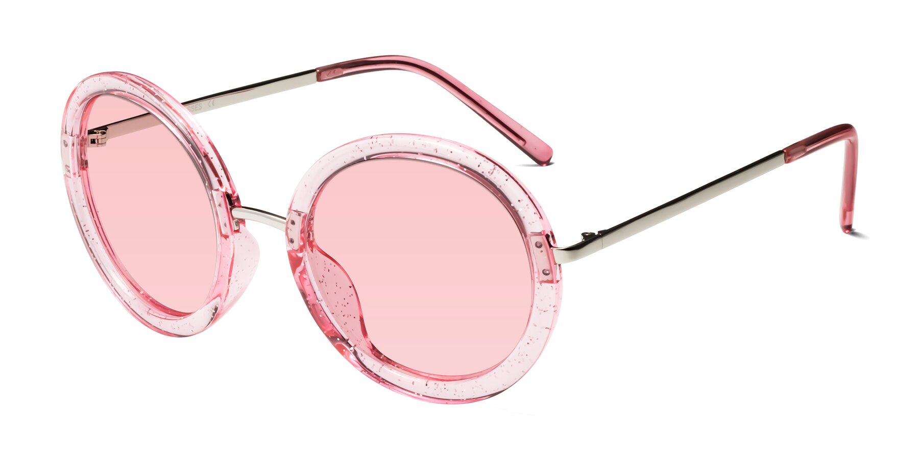 Angle of Bloom in Transparent Pearl Pink with Light Garnet Tinted Lenses