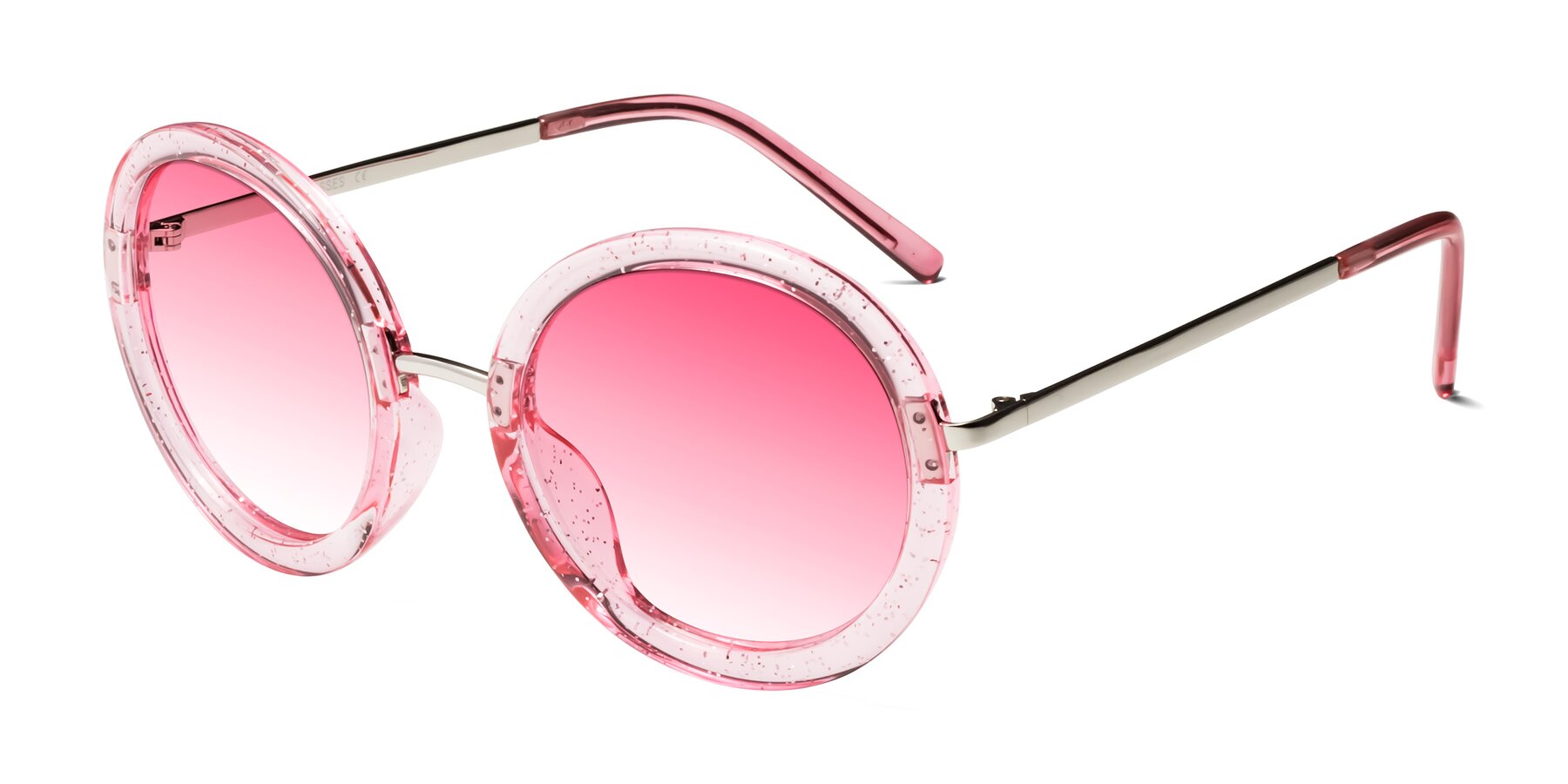 Angle of Bloom in Transparent Pearl Pink with Pink Gradient Lenses