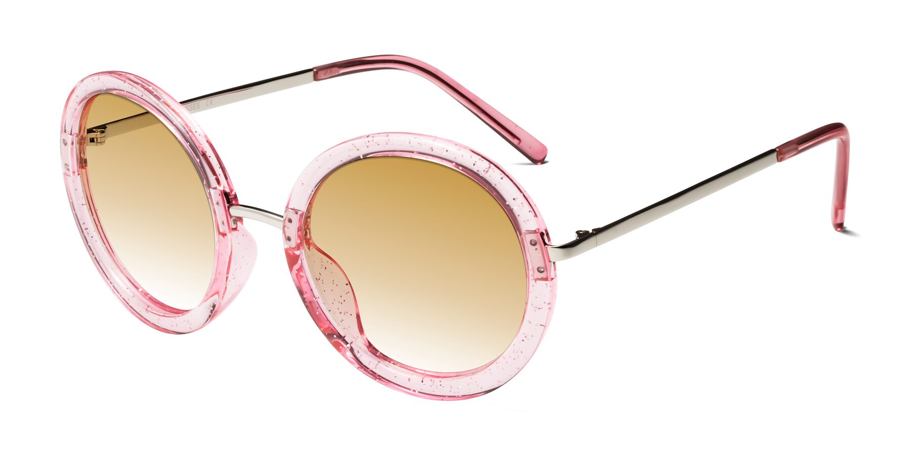 Angle of Bloom in Transparent Pearl Pink with Champagne Gradient Lenses