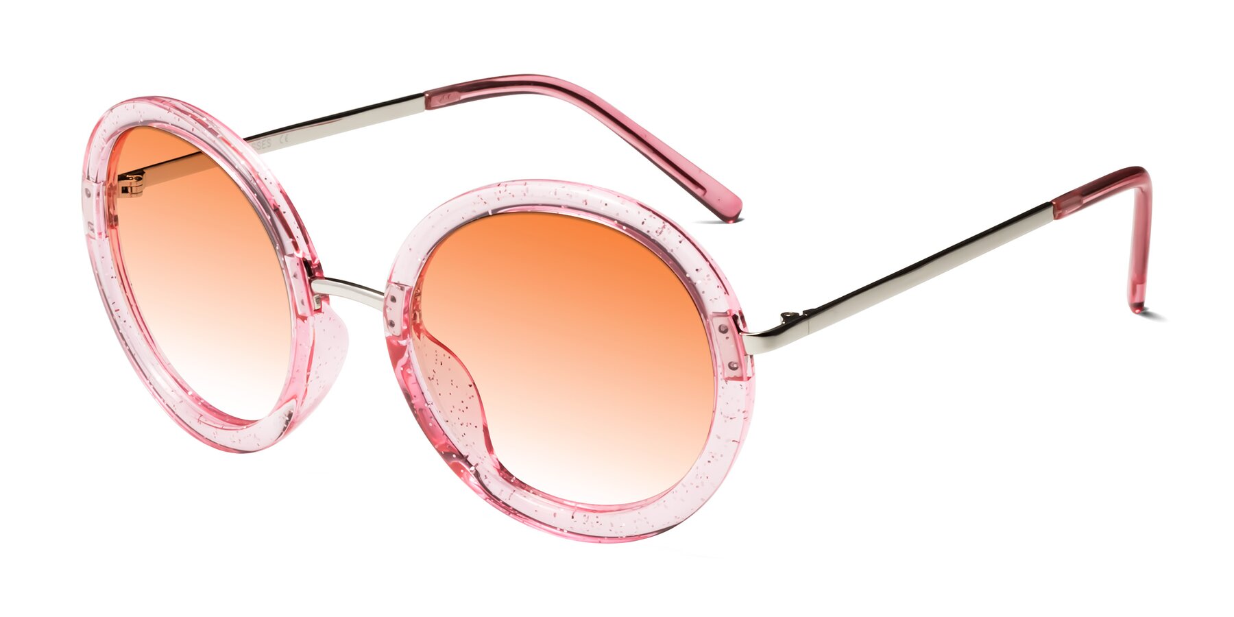 Angle of Bloom in Transparent Pearl Pink with Orange Gradient Lenses