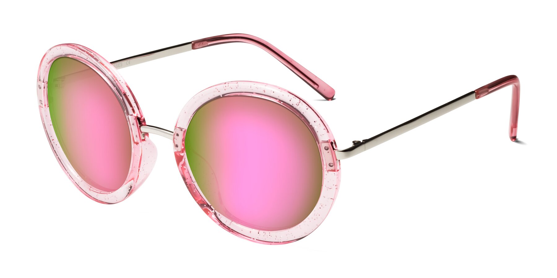 Angle of Bloom in Transparent Pearl Pink with Pink Mirrored Lenses