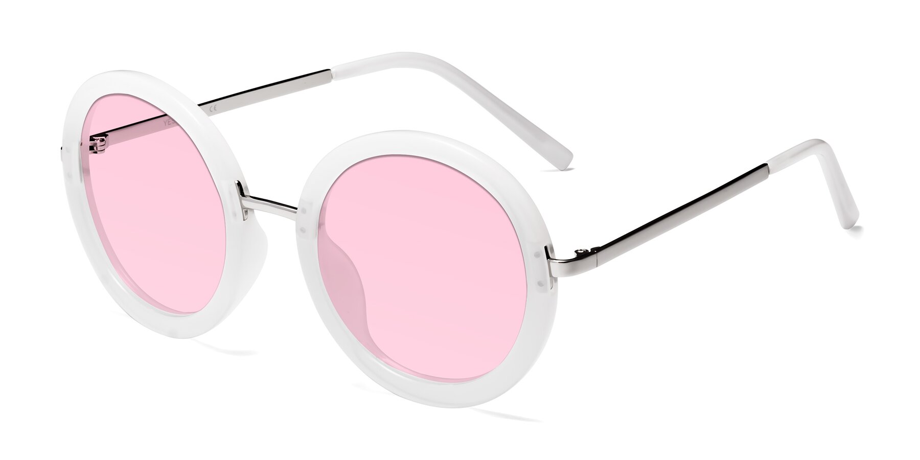 Angle of Bloom in Transparent Glacier Grey with Light Pink Tinted Lenses