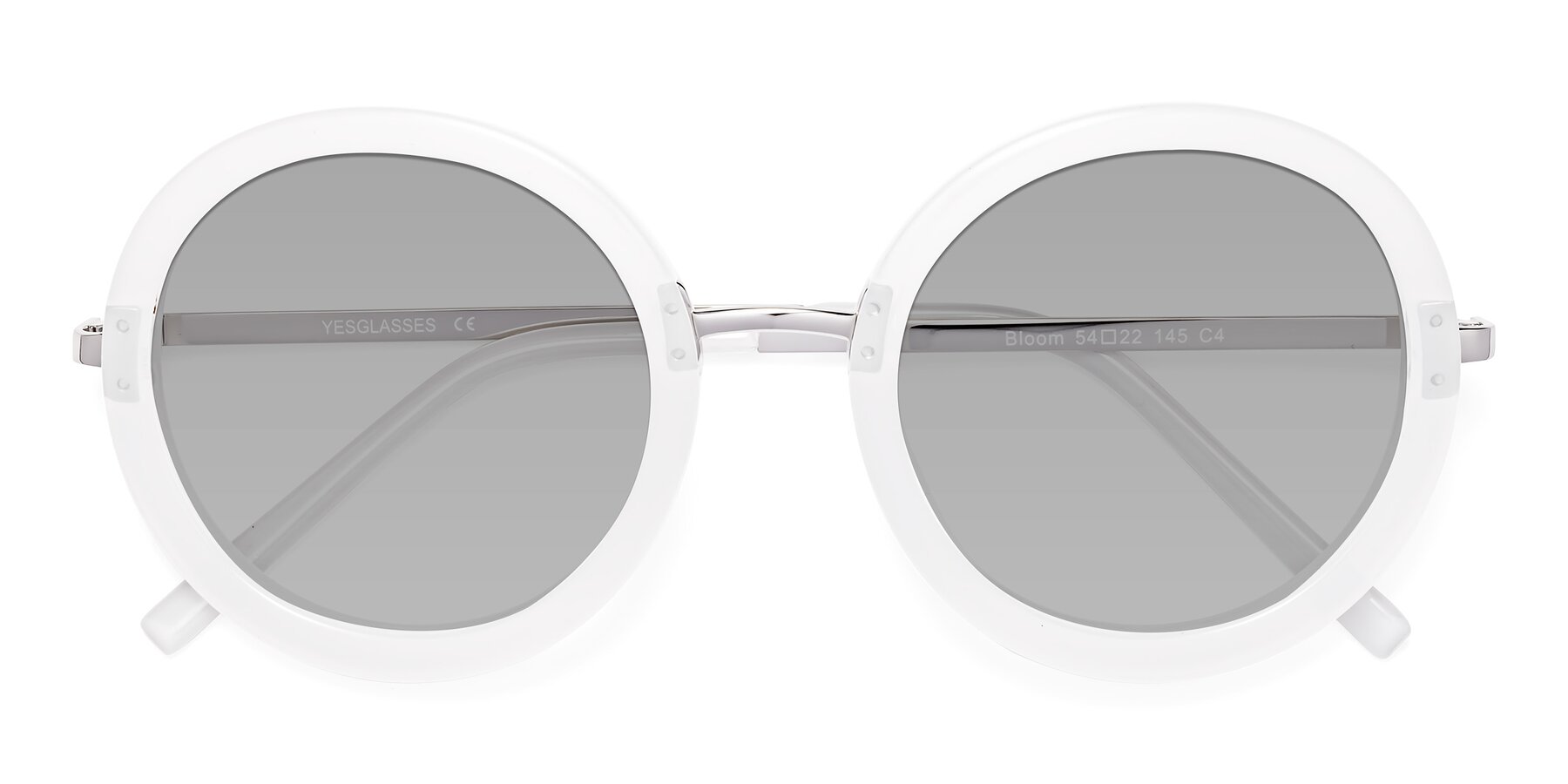 Folded Front of Bloom in Transparent Glacier Grey with Light Gray Tinted Lenses