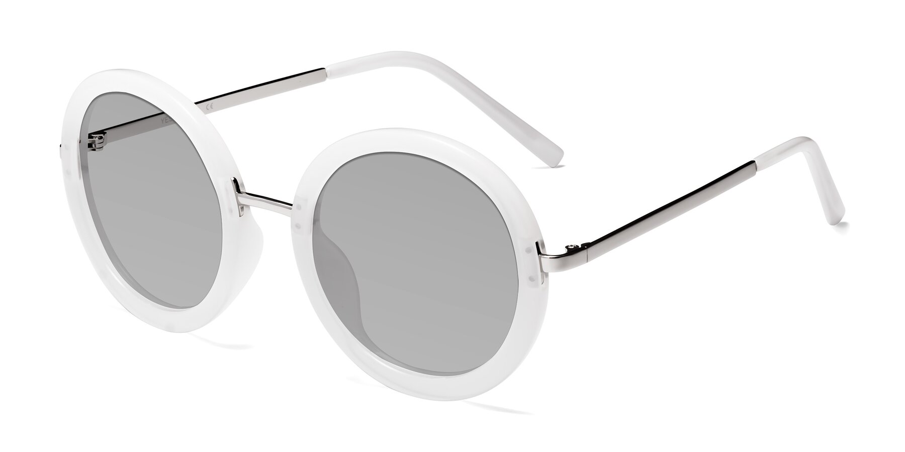 Angle of Bloom in Transparent Glacier Grey with Light Gray Tinted Lenses