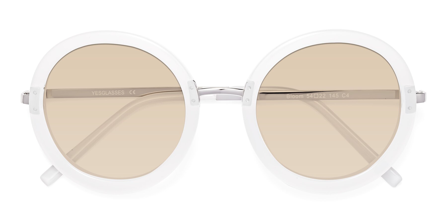 Folded Front of Bloom in Transparent Glacier Grey with Light Brown Tinted Lenses