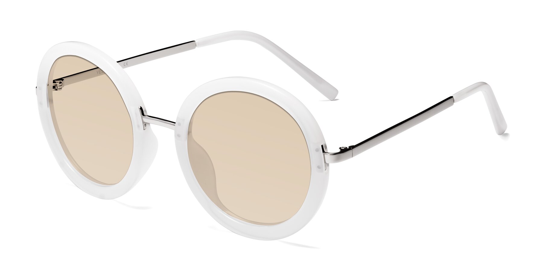 Angle of Bloom in Transparent Glacier Grey with Light Brown Tinted Lenses