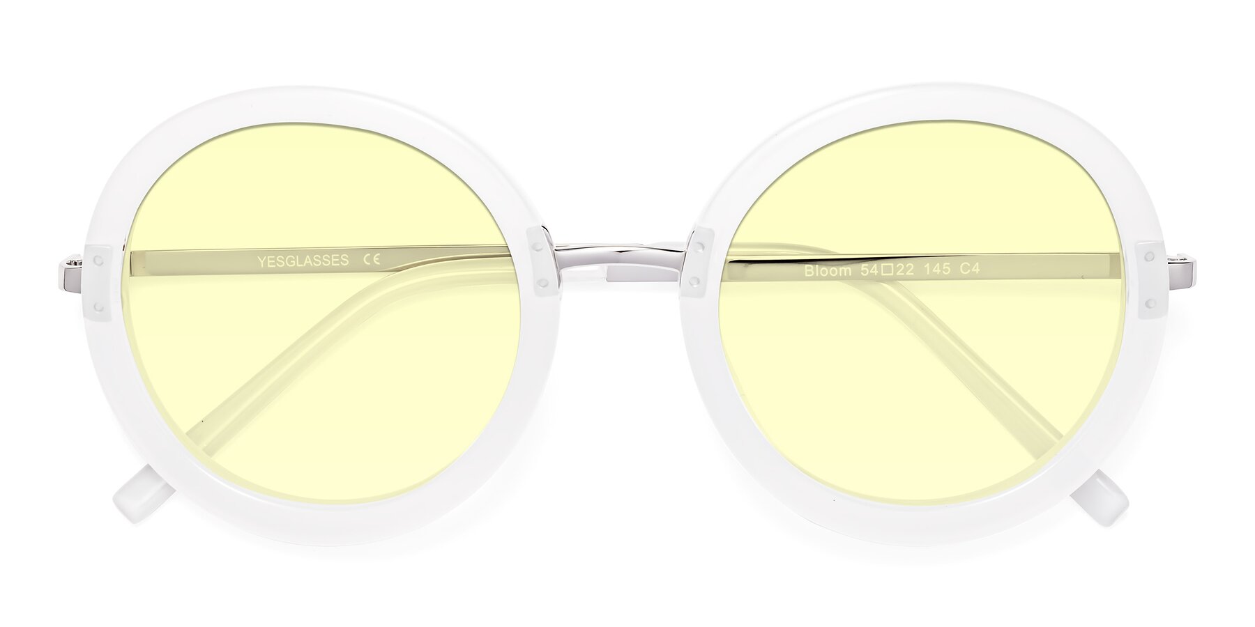 Folded Front of Bloom in Transparent Glacier Grey with Light Yellow Tinted Lenses