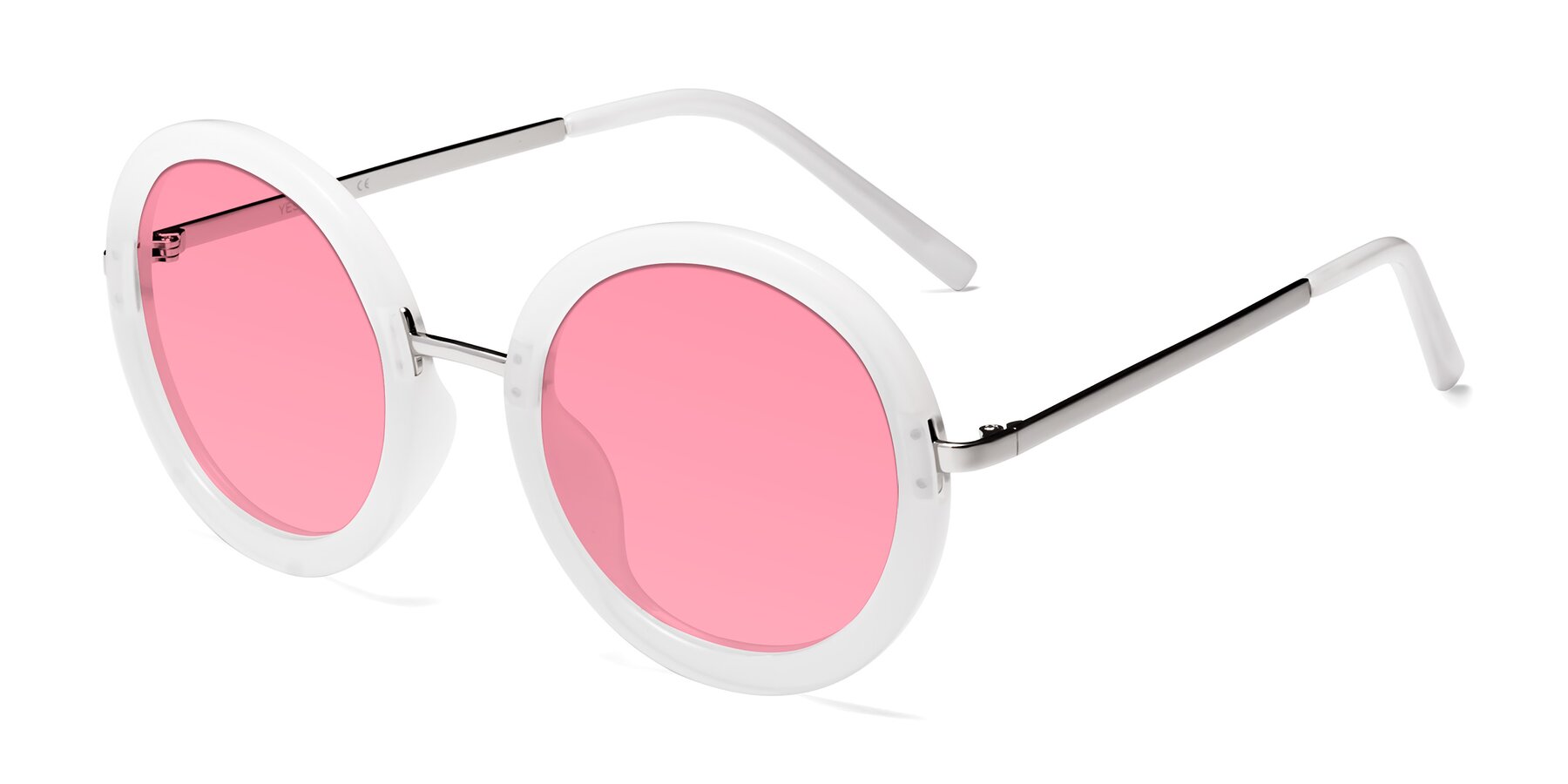 Angle of Bloom in Transparent Glacier Grey with Pink Tinted Lenses