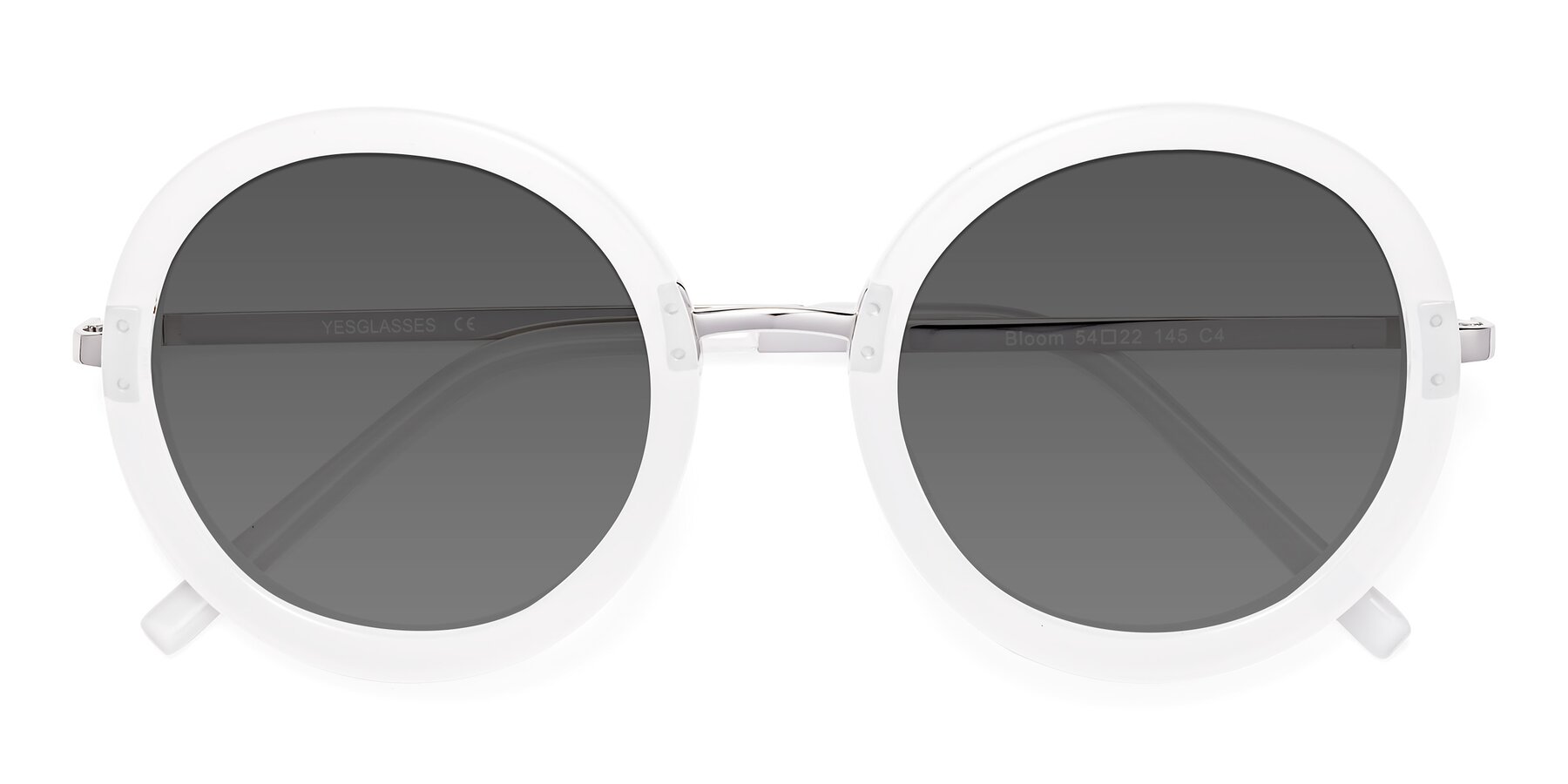 Folded Front of Bloom in Transparent Glacier Grey with Medium Gray Tinted Lenses