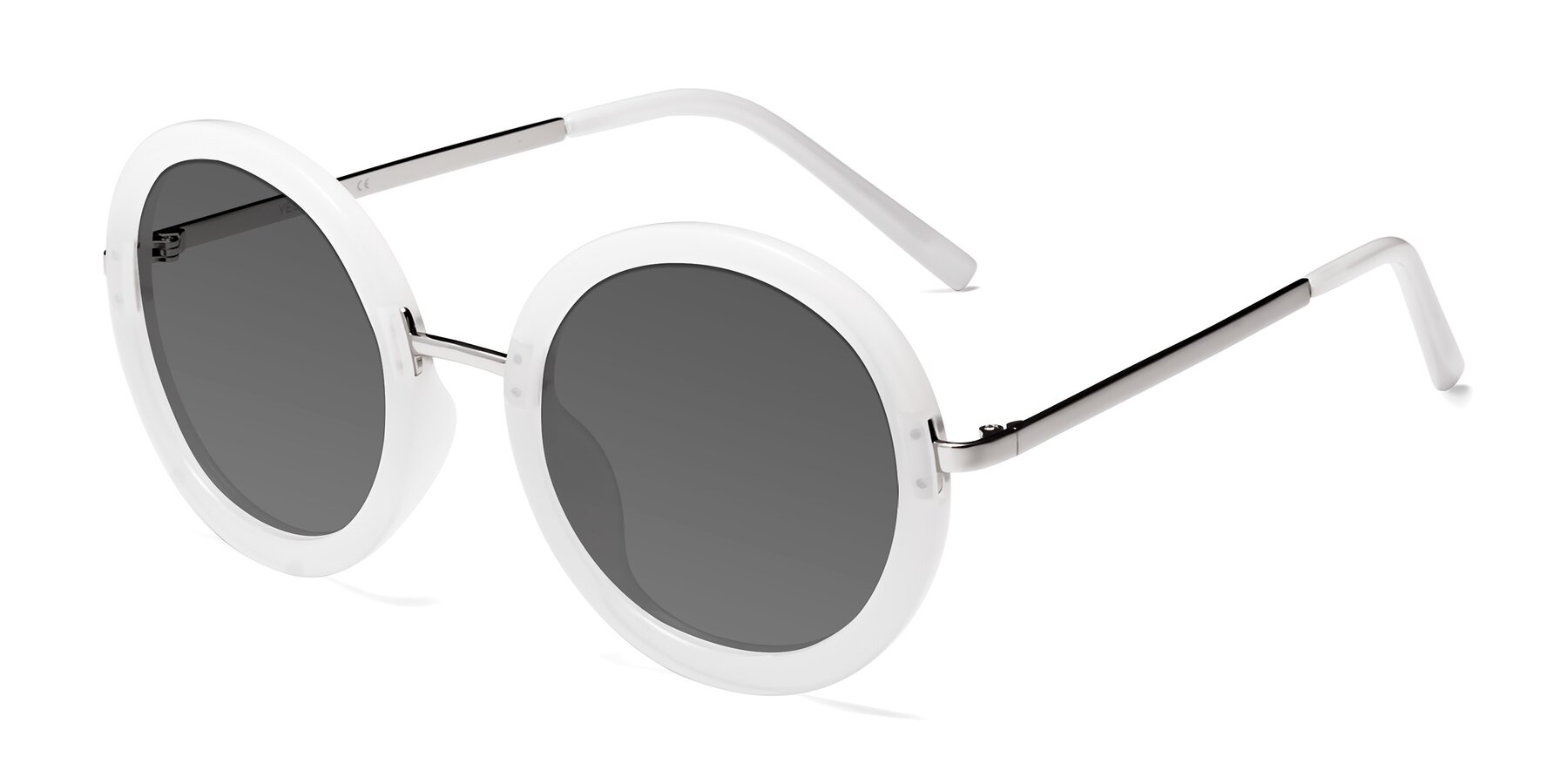 Angle of Bloom in Transparent Glacier Grey with Medium Gray Tinted Lenses