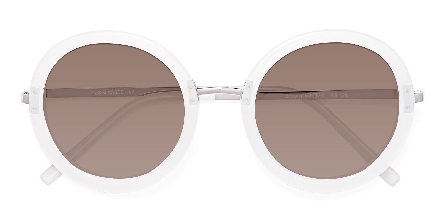Folded Front of Bloom in Transparent Glacier Grey with Medium Brown Tinted Lenses