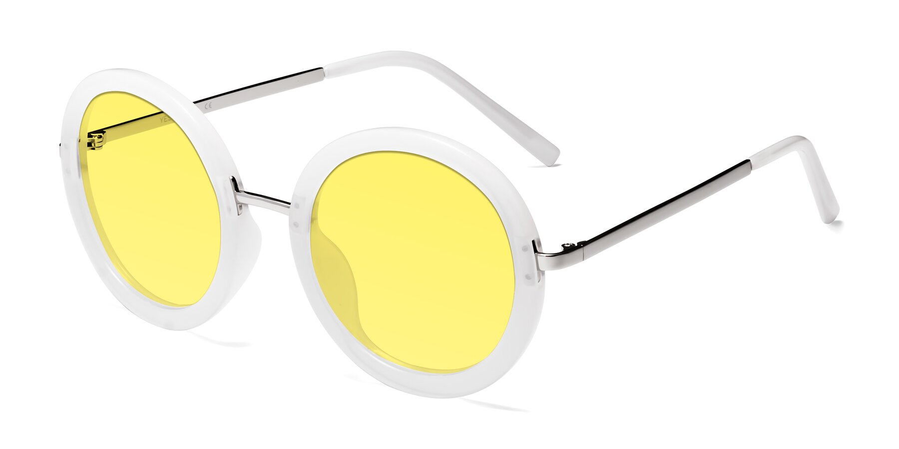 Angle of Bloom in Transparent Glacier Grey with Medium Yellow Tinted Lenses
