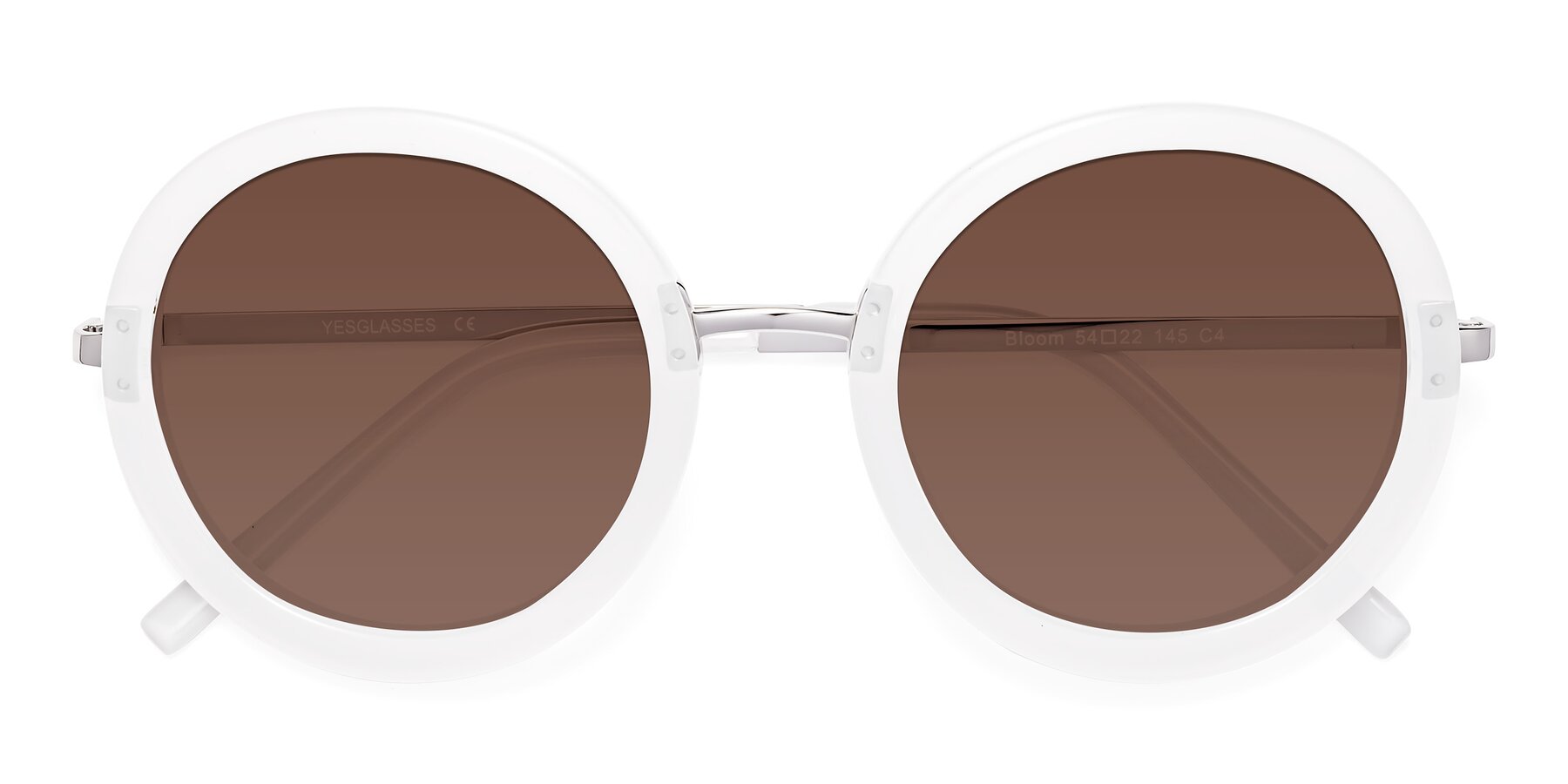 Folded Front of Bloom in Transparent Glacier Grey with Brown Tinted Lenses