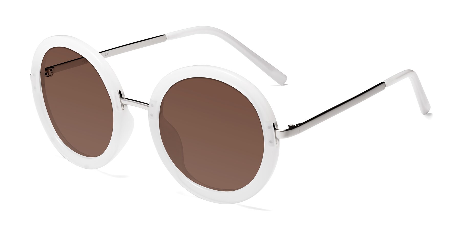 Angle of Bloom in Transparent Glacier Grey with Brown Tinted Lenses