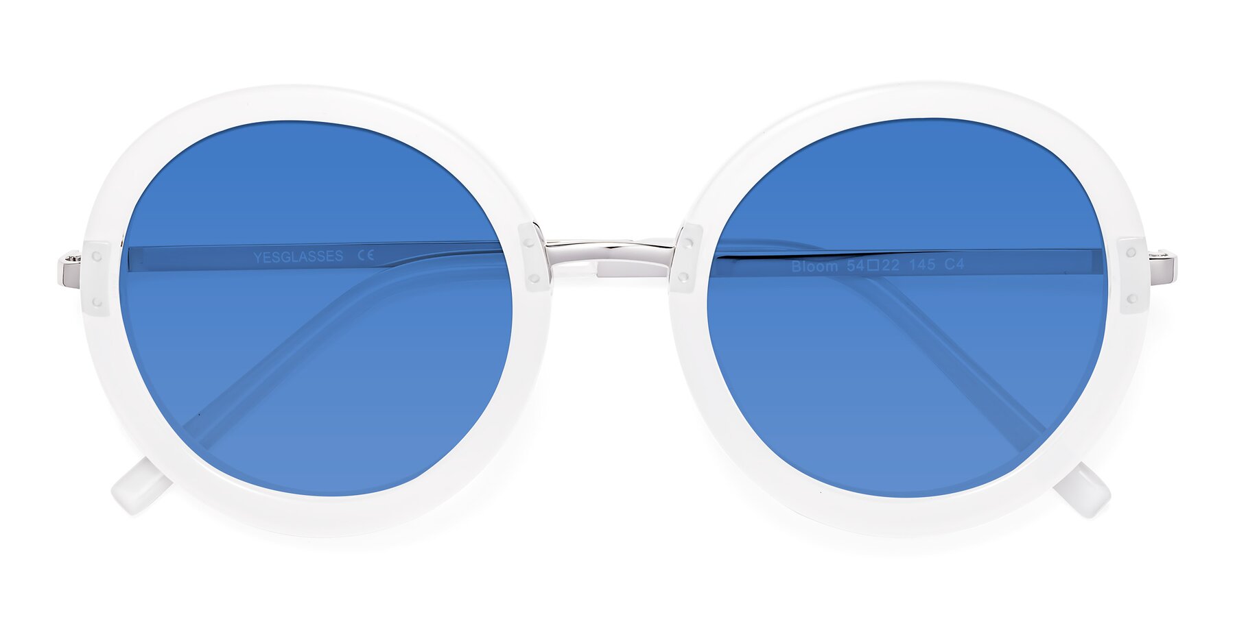 Folded Front of Bloom in Transparent Glacier Grey with Blue Tinted Lenses