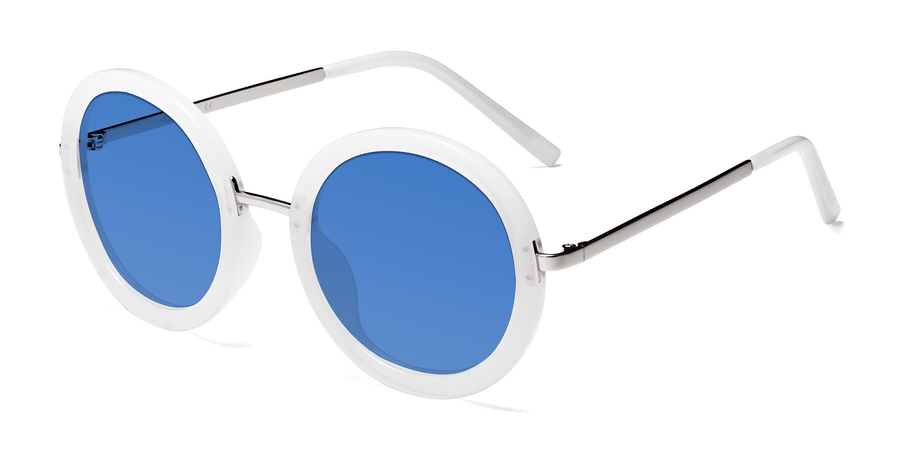 Angle of Bloom in Transparent Glacier Grey with Blue Tinted Lenses