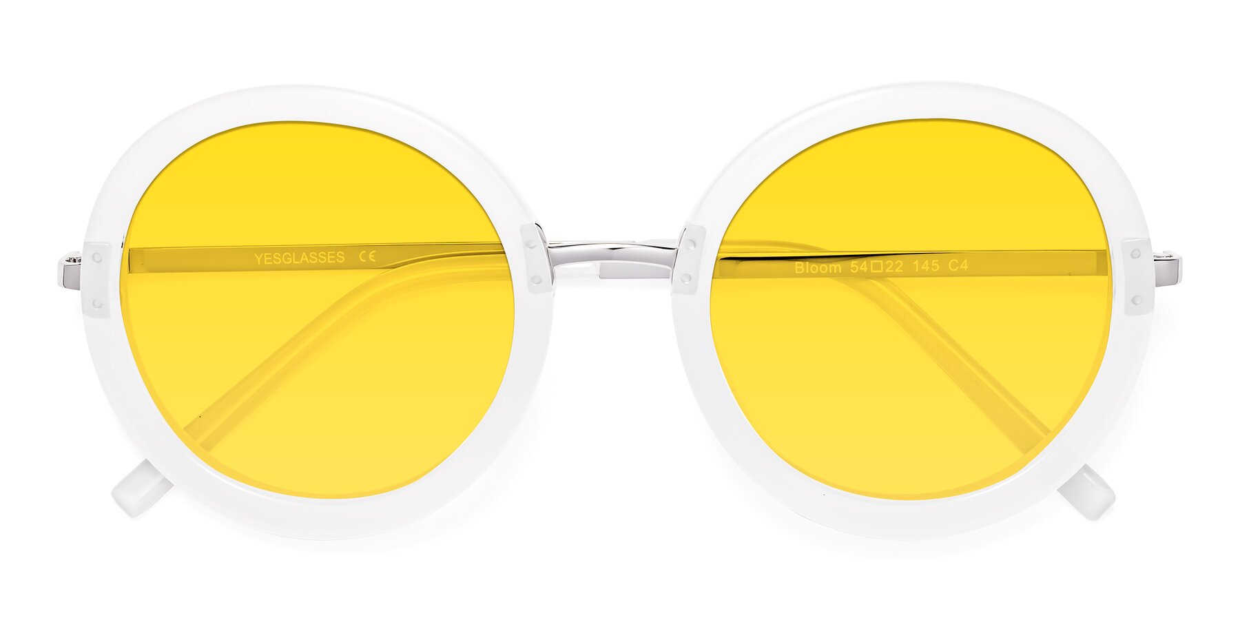 Folded Front of Bloom in Transparent Glacier Grey with Yellow Tinted Lenses