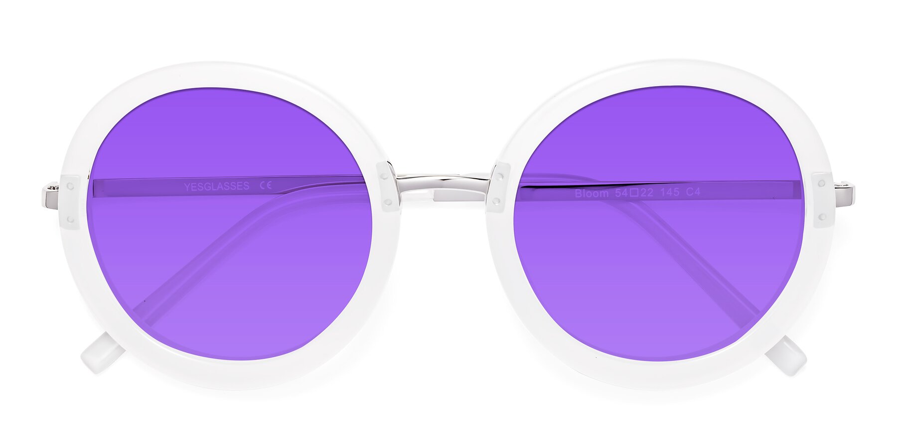 Folded Front of Bloom in Transparent Glacier Grey with Purple Tinted Lenses