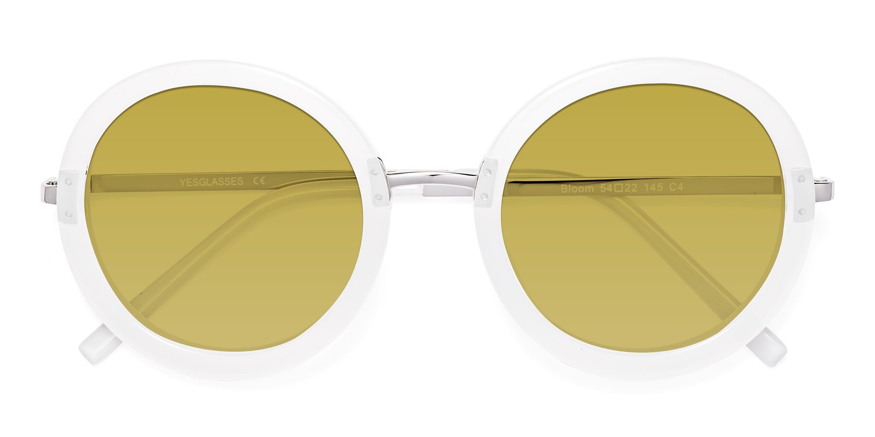 Folded Front of Bloom in Transparent Glacier Grey with Champagne Tinted Lenses