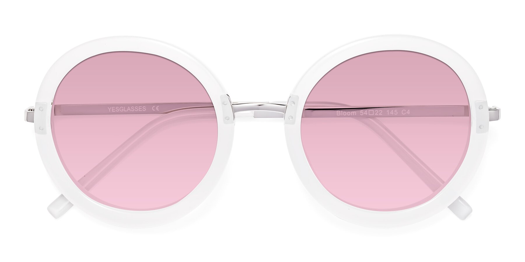 Folded Front of Bloom in Transparent Glacier Grey with Light Wine Tinted Lenses