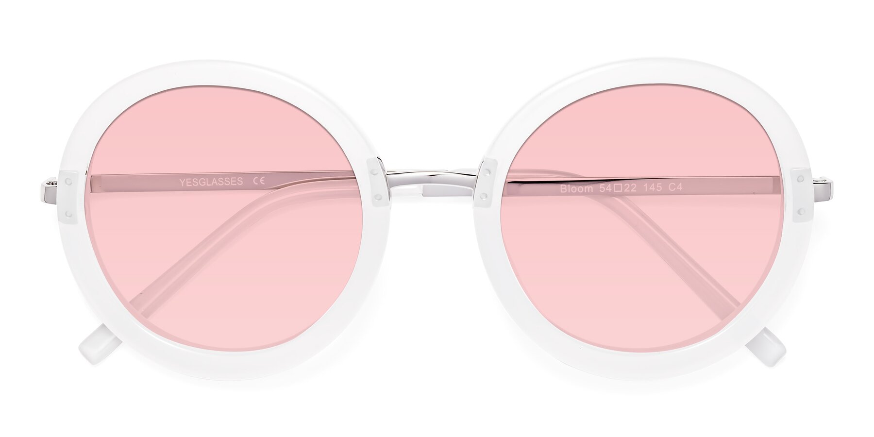 Folded Front of Bloom in Transparent Glacier Grey with Light Garnet Tinted Lenses