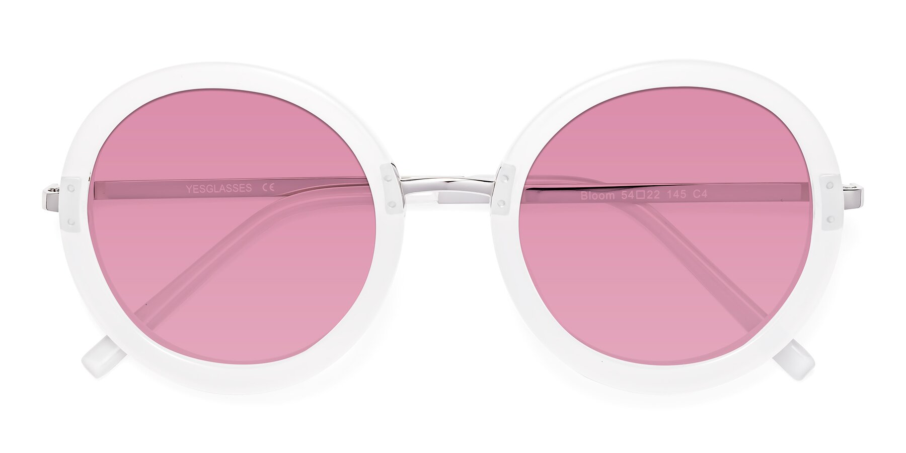 Folded Front of Bloom in Transparent Glacier Grey with Medium Wine Tinted Lenses