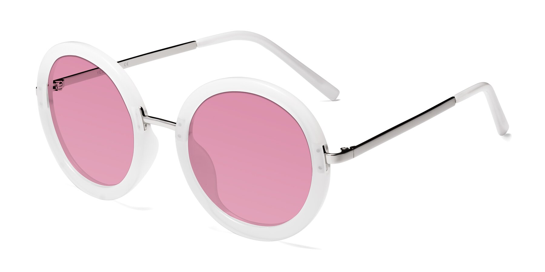 Angle of Bloom in Transparent Glacier Grey with Medium Wine Tinted Lenses