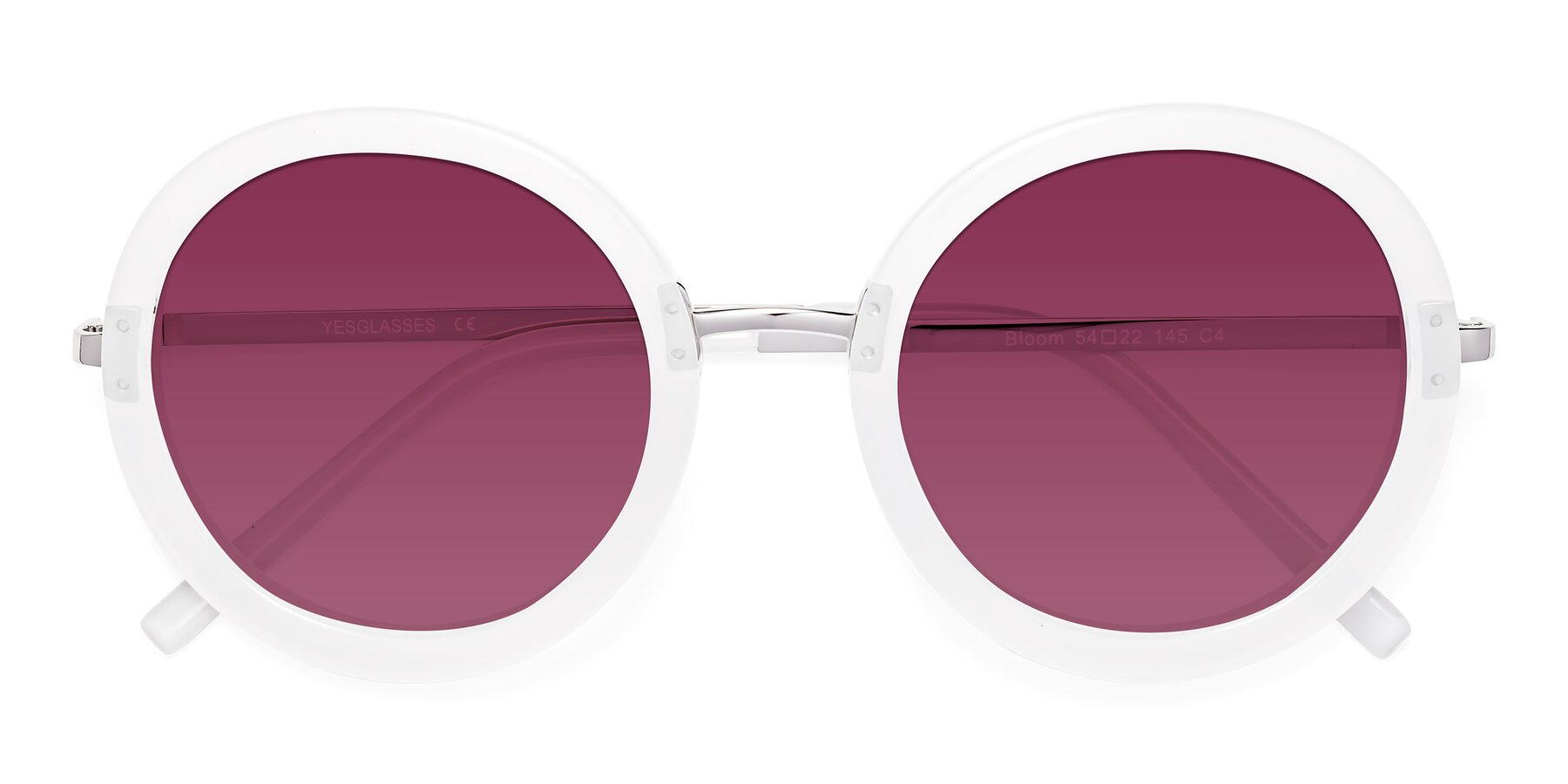 Folded Front of Bloom in Transparent Glacier Grey with Wine Tinted Lenses