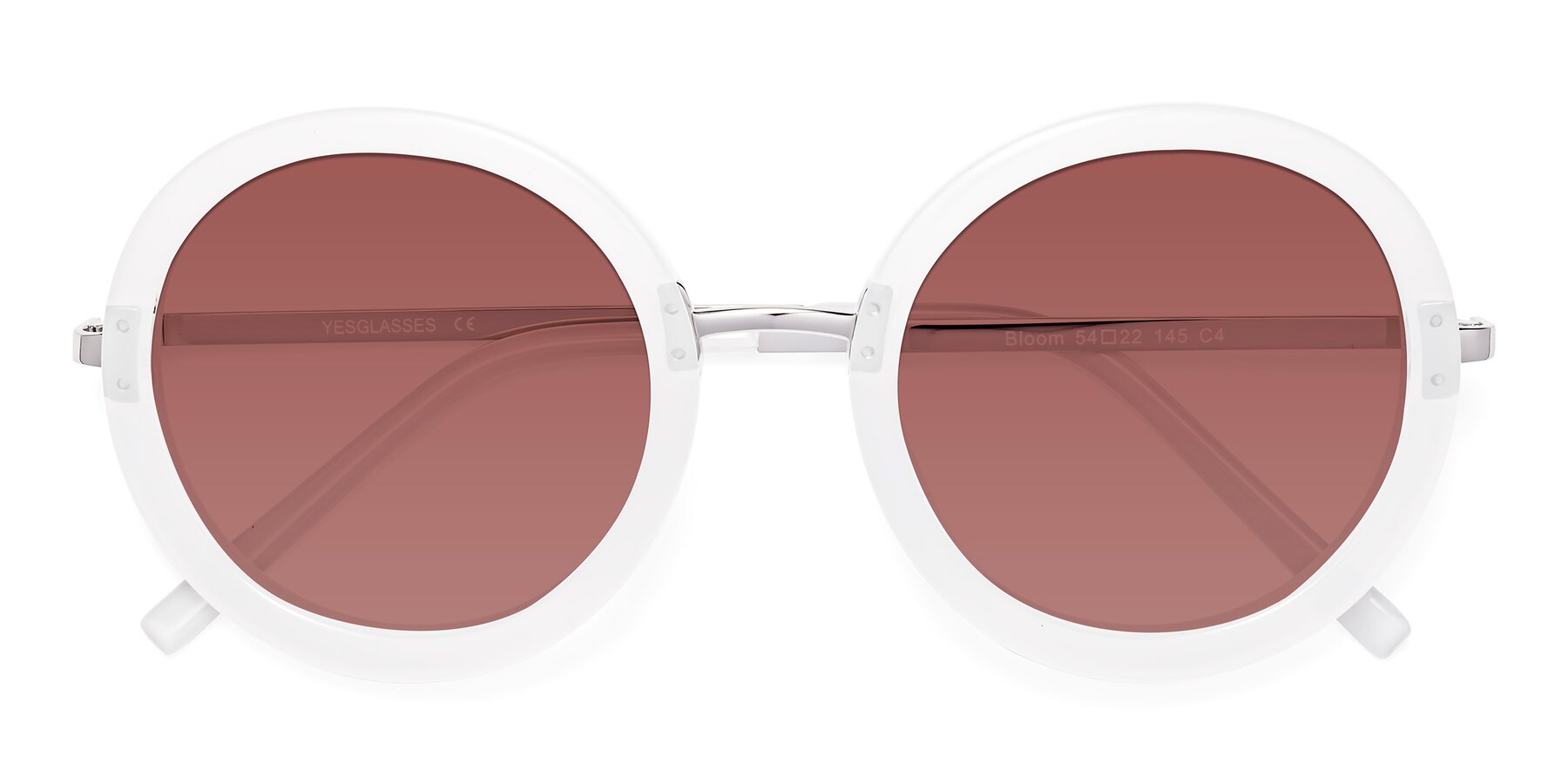 Folded Front of Bloom in Transparent Glacier Grey with Garnet Tinted Lenses