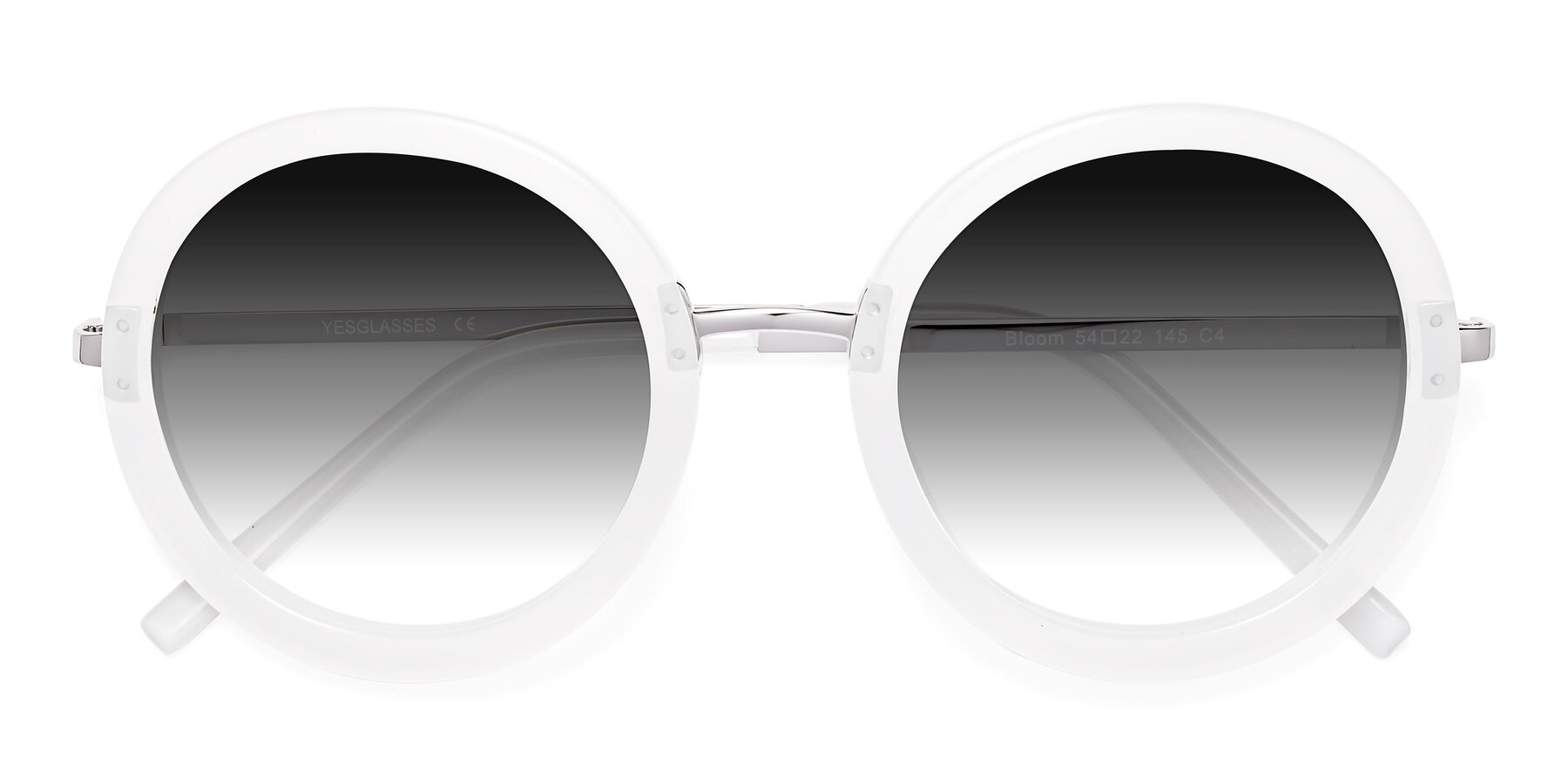 Folded Front of Bloom in Transparent Glacier Grey with Gray Gradient Lenses