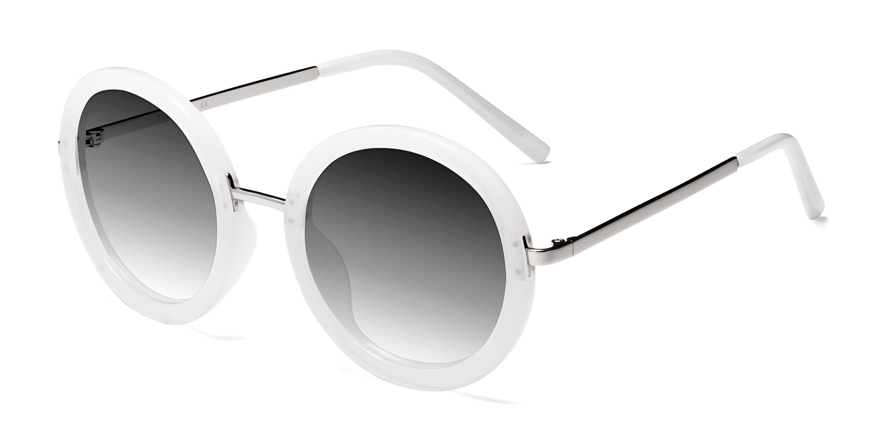 Angle of Bloom in Transparent Glacier Grey with Gray Gradient Lenses