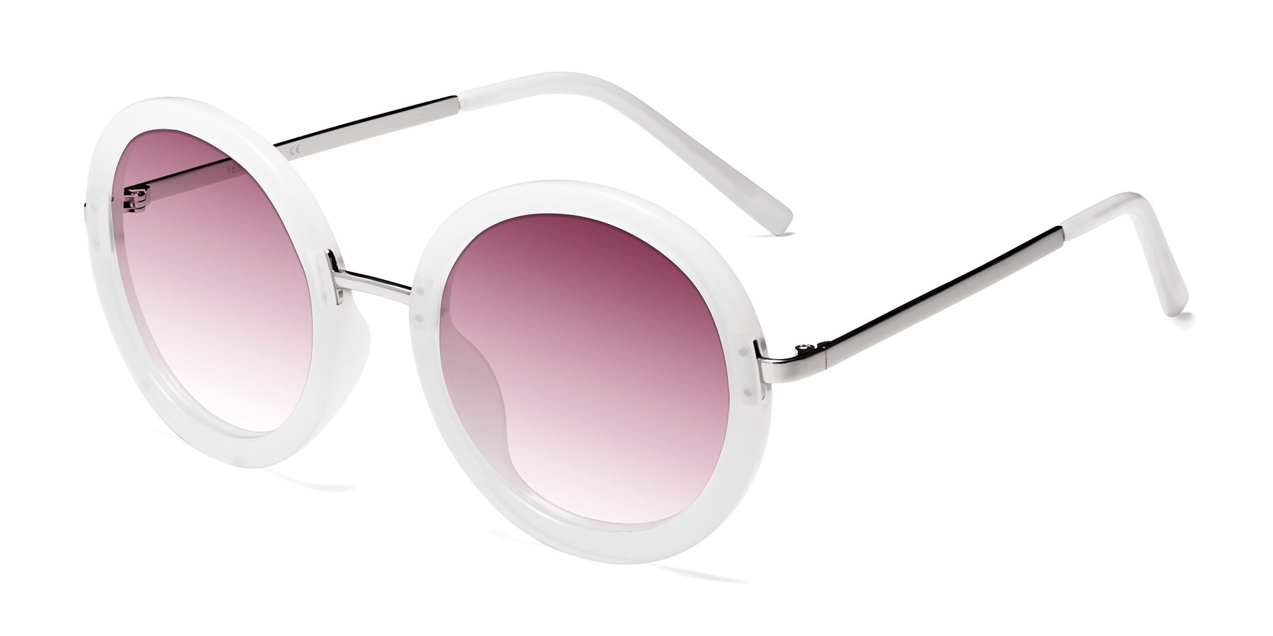 Angle of Bloom in Transparent Glacier Grey with Wine Gradient Lenses