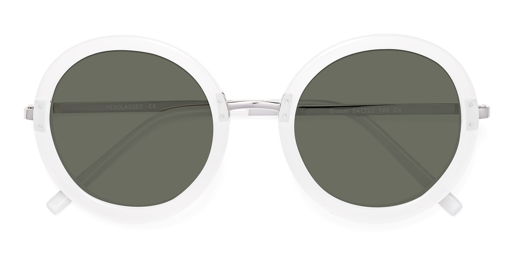 Folded Front of Bloom in Transparent Glacier Grey with Gray Polarized Lenses