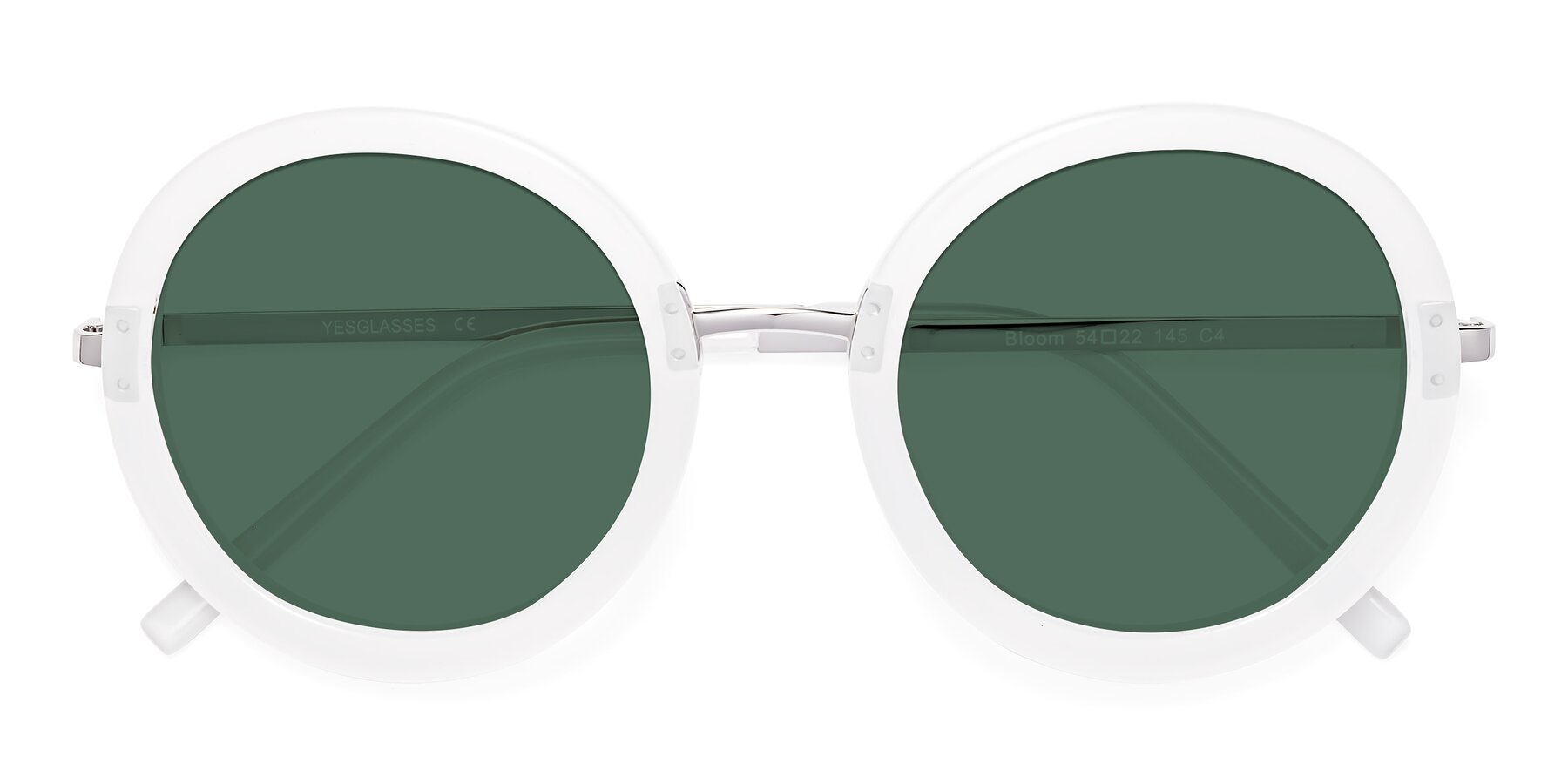 Folded Front of Bloom in Transparent Glacier Grey with Green Polarized Lenses