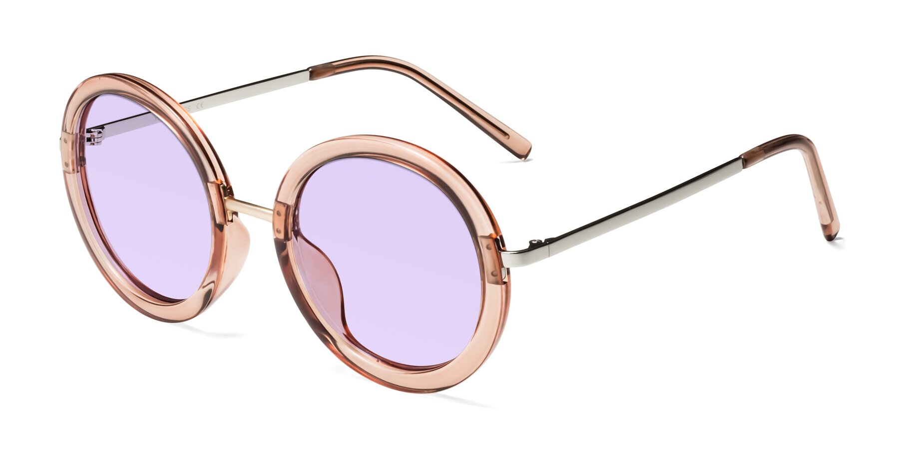 Angle of Bloom in Caramel with Light Purple Tinted Lenses