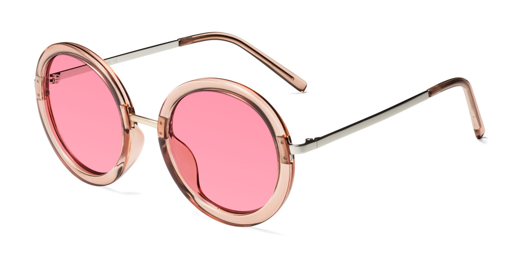 Angle of Bloom in Caramel with Pink Tinted Lenses