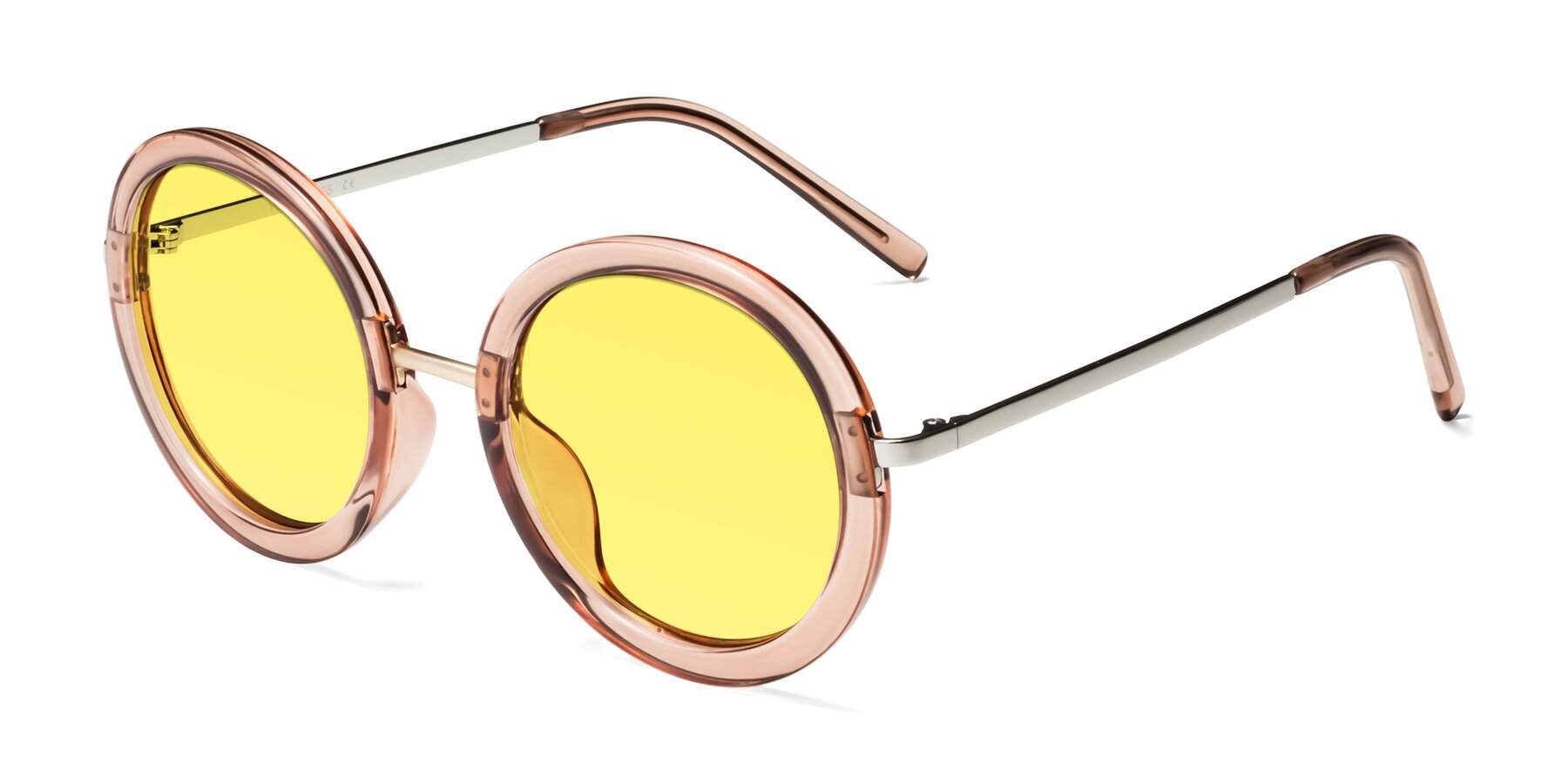 Angle of Bloom in Caramel with Medium Yellow Tinted Lenses