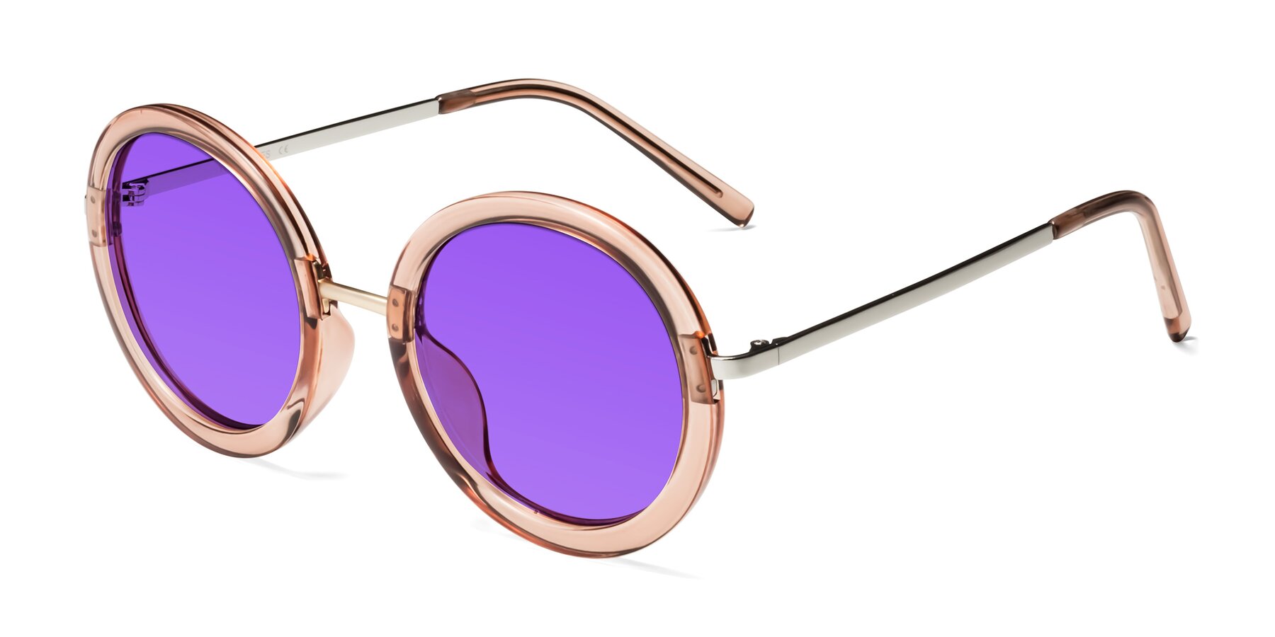Angle of Bloom in Caramel with Purple Tinted Lenses