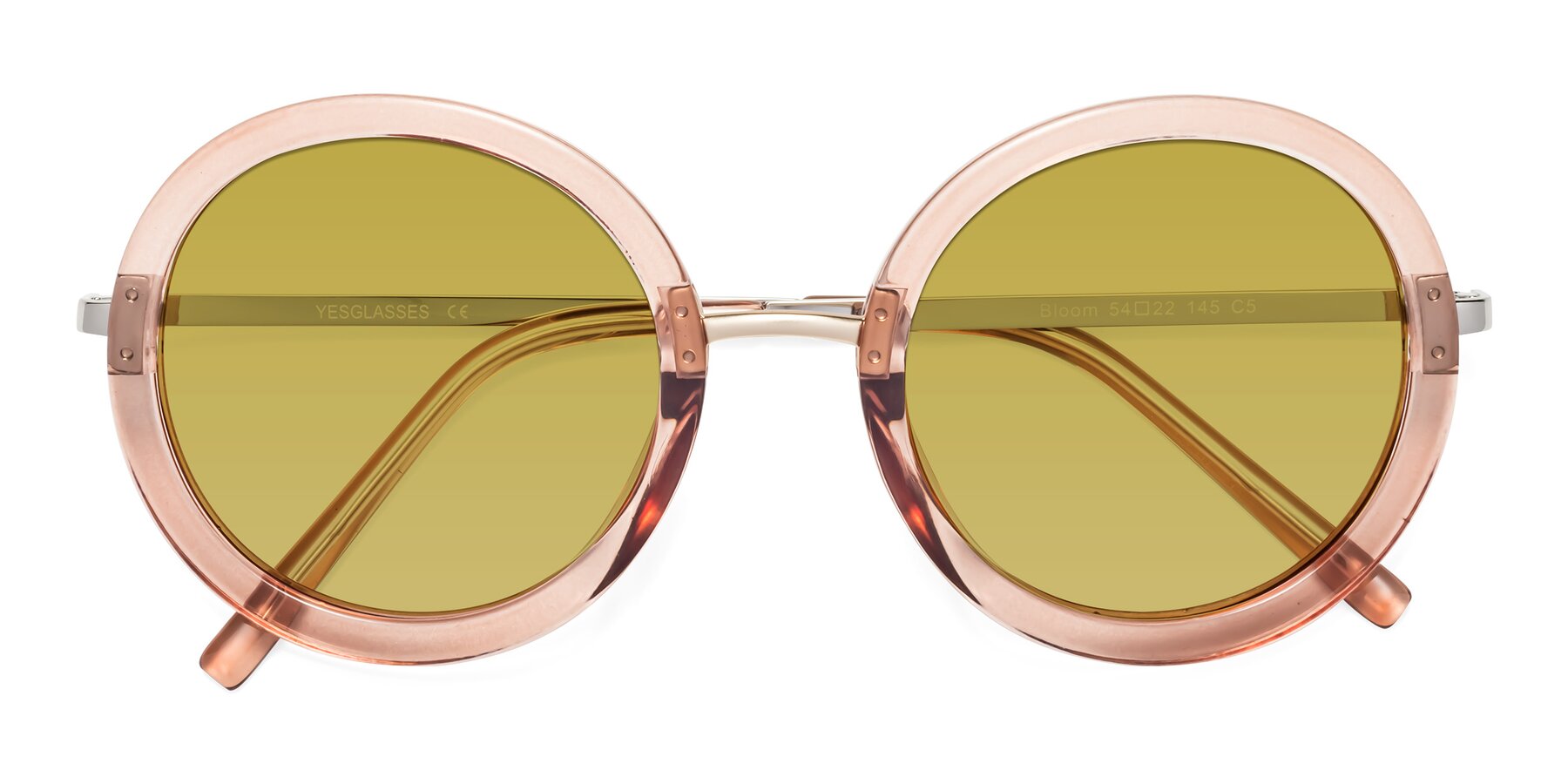 Folded Front of Bloom in Caramel with Champagne Tinted Lenses