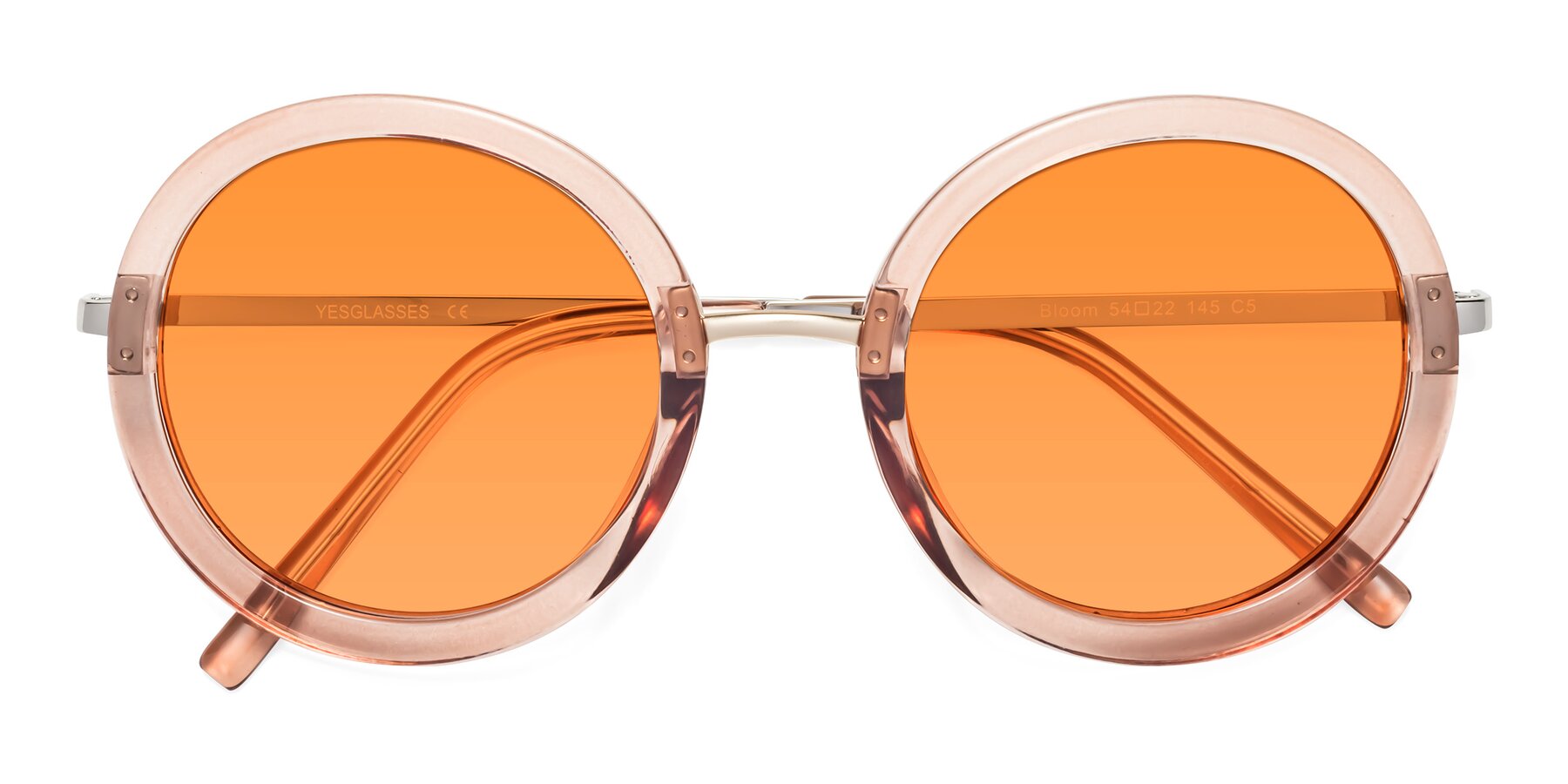 Folded Front of Bloom in Caramel with Orange Tinted Lenses