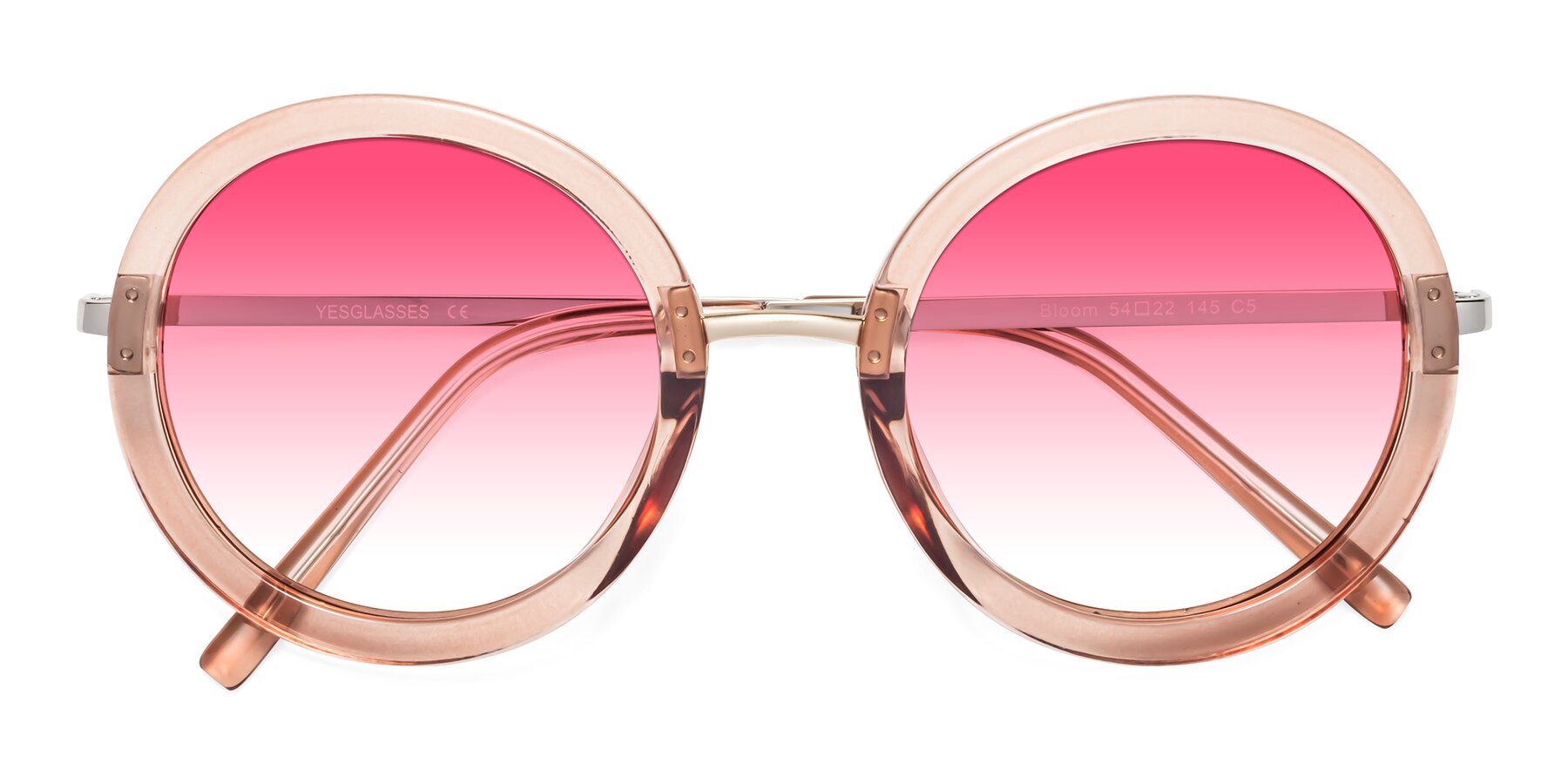 Folded Front of Bloom in Caramel with Pink Gradient Lenses
