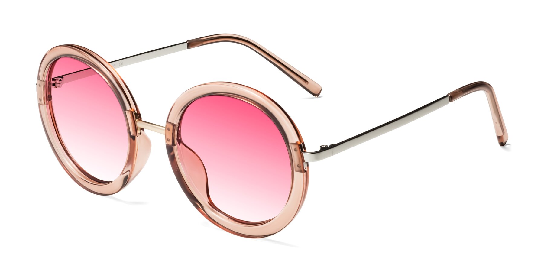 Angle of Bloom in Caramel with Pink Gradient Lenses