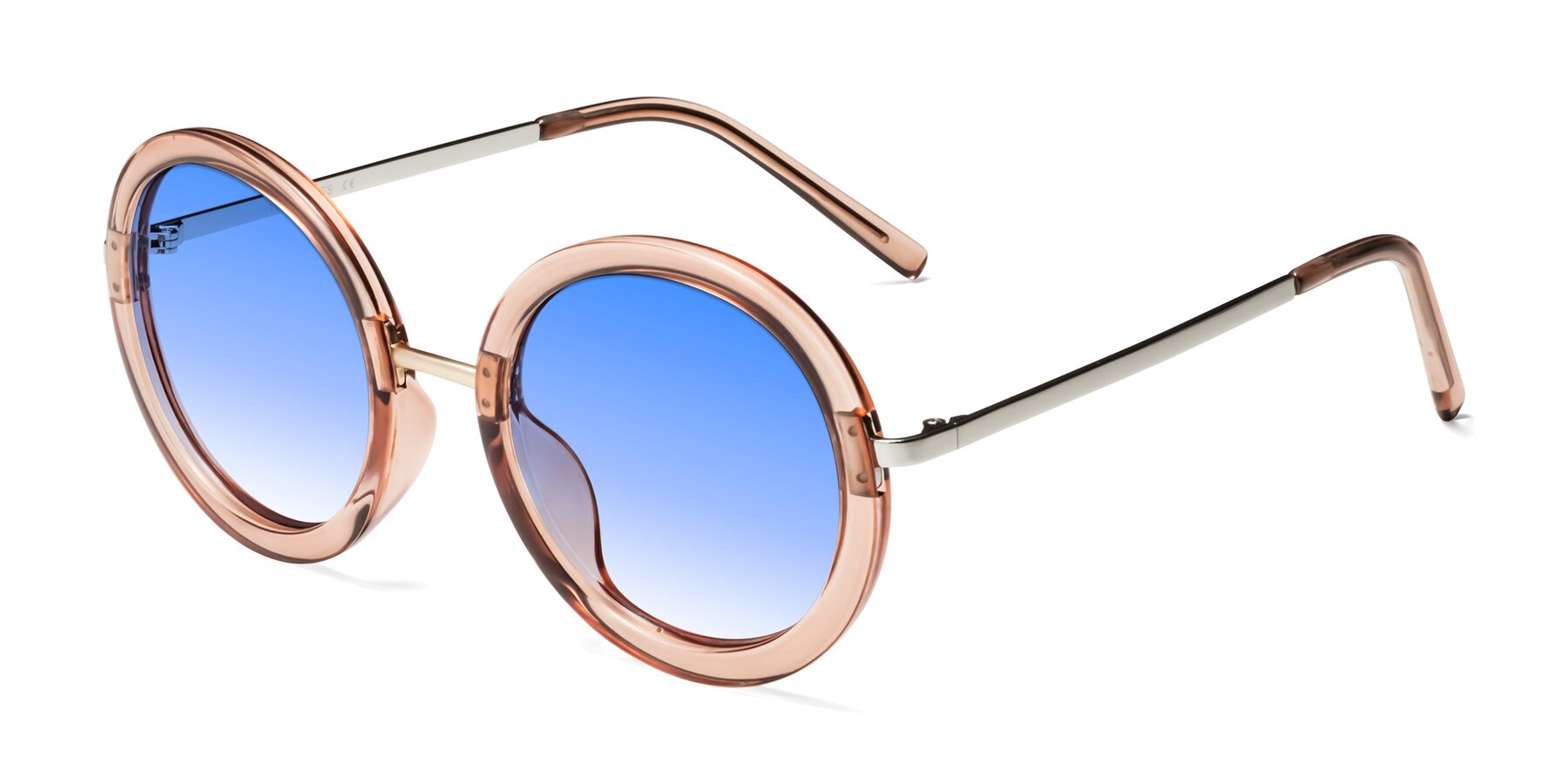 Angle of Bloom in Caramel with Blue Gradient Lenses