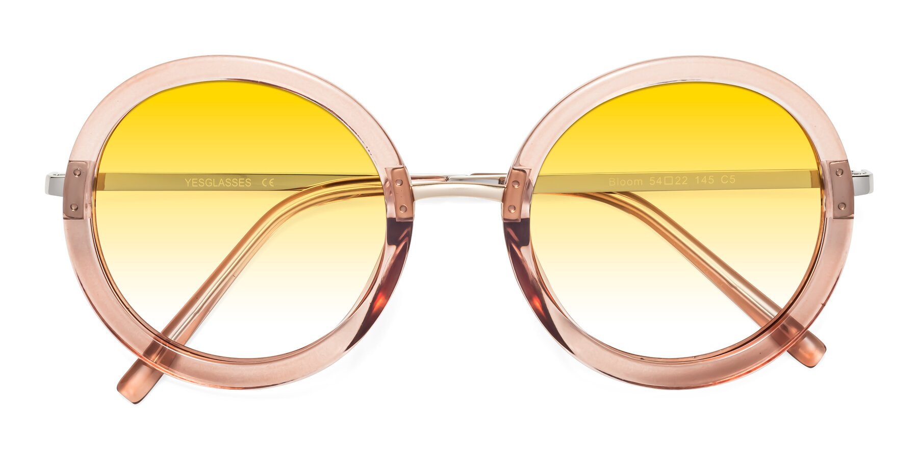 Folded Front of Bloom in Caramel with Yellow Gradient Lenses